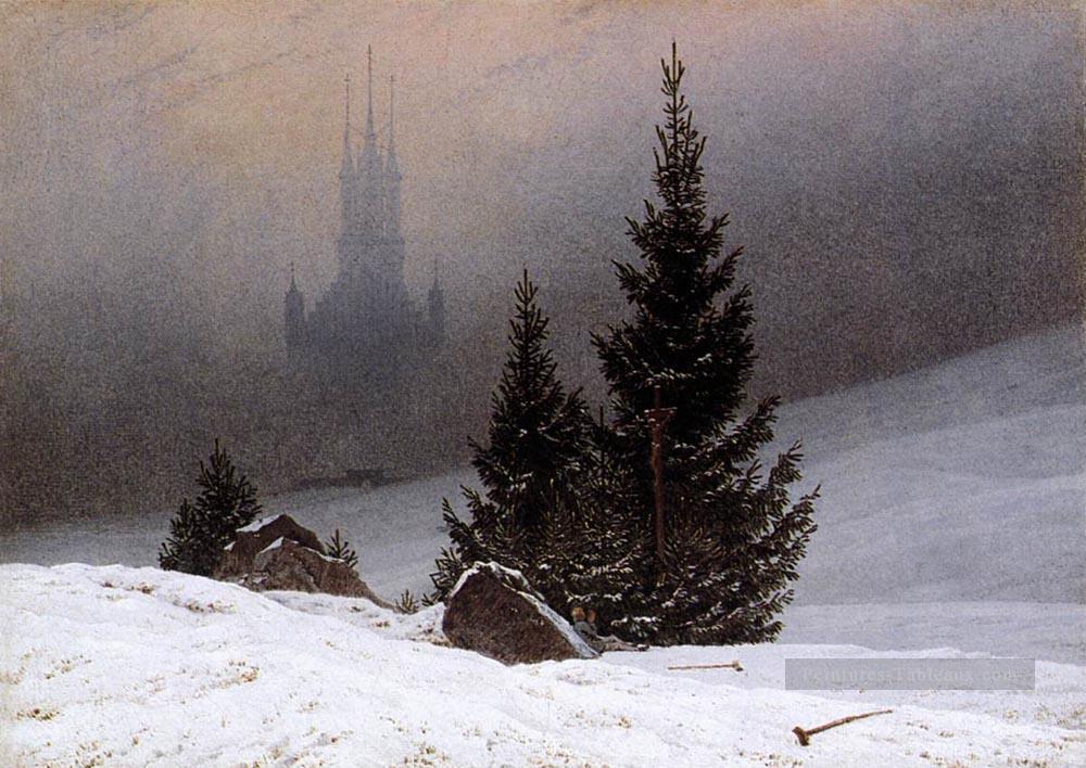 Paysage d’hiver 1811 romantique Caspar David Friedrich Peintures à l'huile